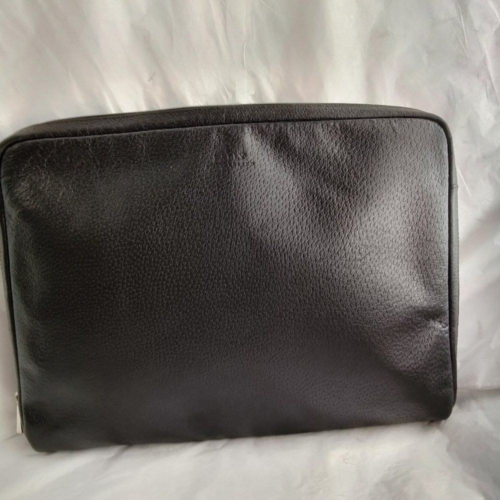 BALLY men's black leatherlaptop case bag